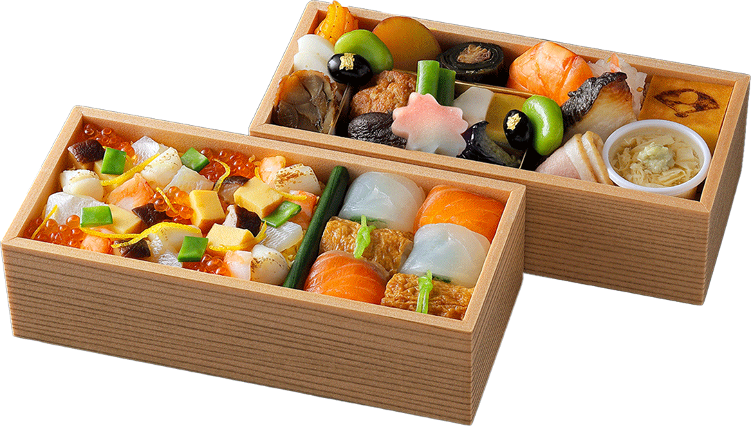 福福のごちそう膳 二段の盛り付け